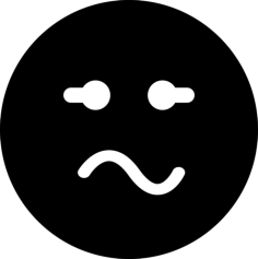 Emoticon Square Face With Curved Mouth Expression Stencil Svg Design File, Free Vectors File